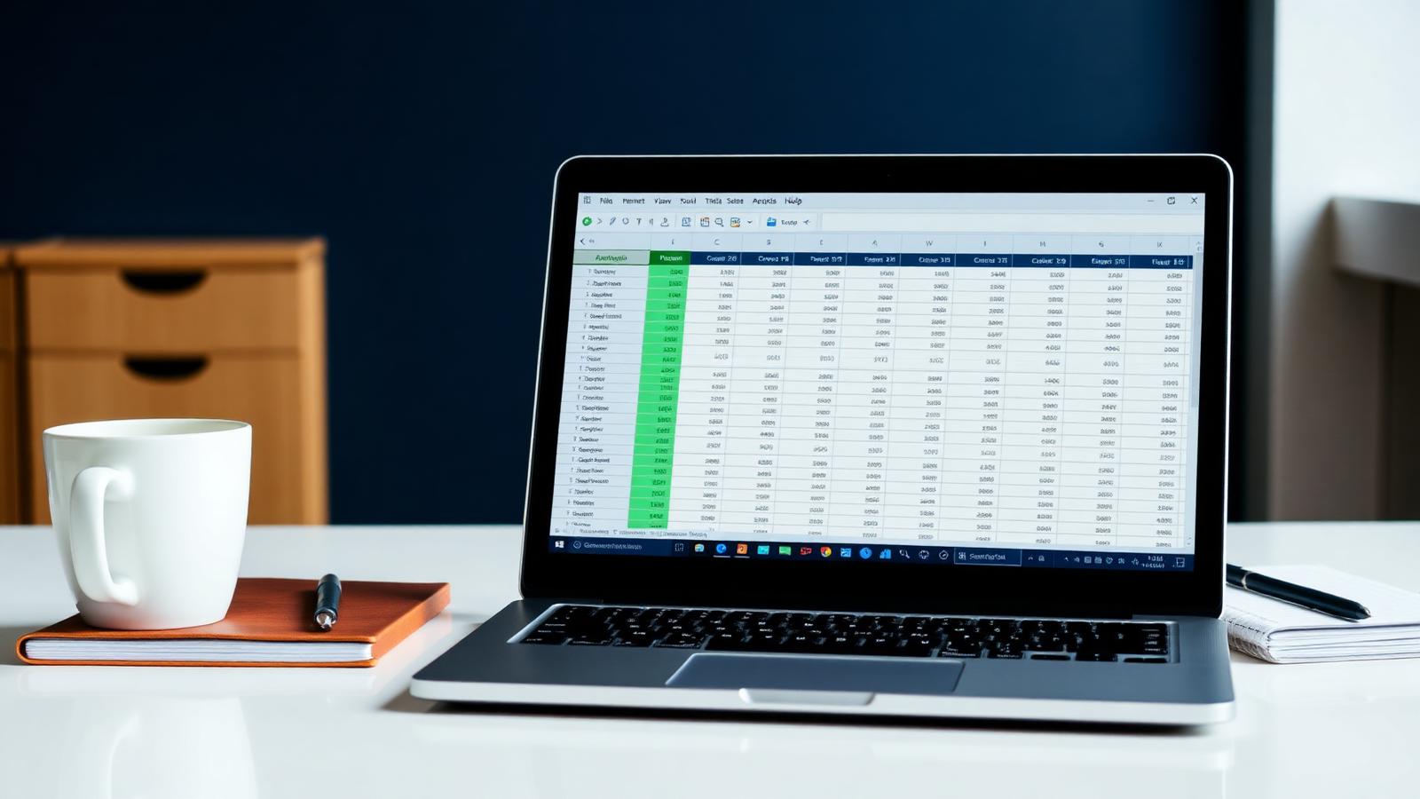A Google Sheet with client and policy data open on a laptop