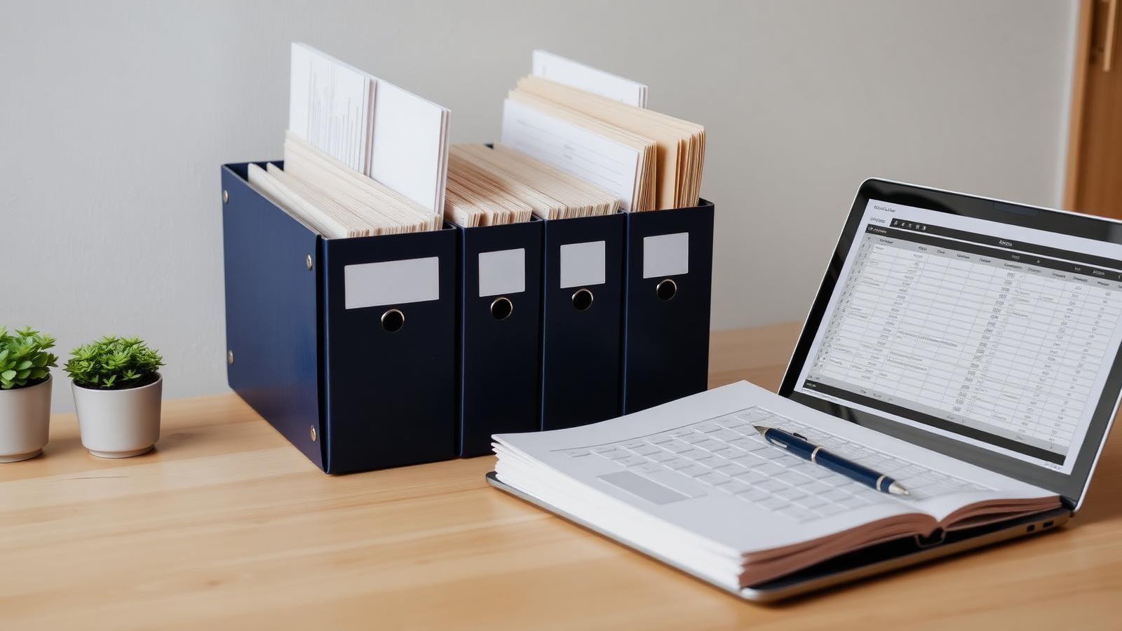 A well-organized spreadsheet of insurance policy records on a laptop screen